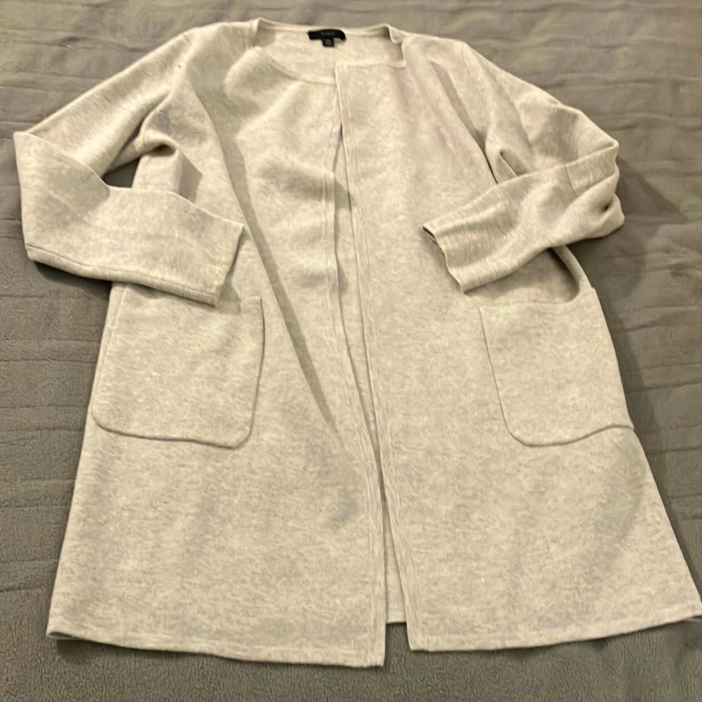 J.Crew Juliette collarless long cardigan Xsmall